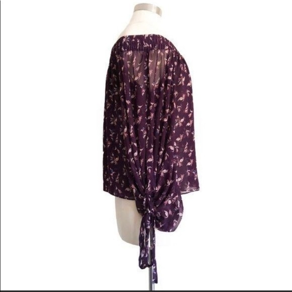 NWOT Misa purple floral off the shoulder blouse - Picture 3 of 6